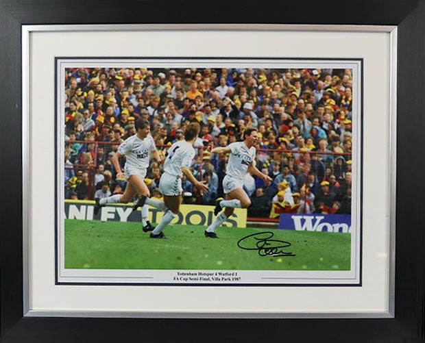 Clive Allen signed photo Tottenham Hotspur Vs Watford 1987 Villa park - Memorabilia Framers Shop